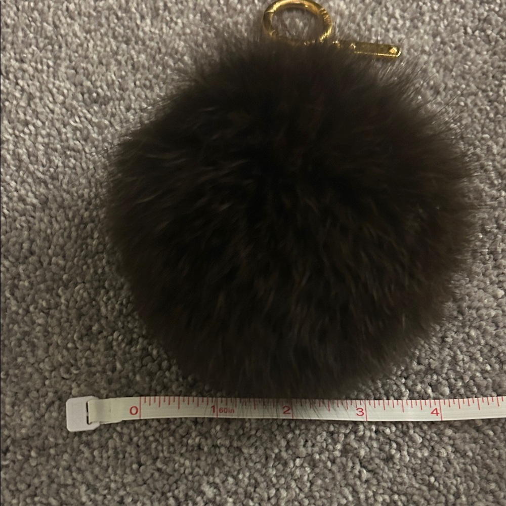 Fendi Dark Brown Fur Pom Pom Key Chain Charm - Picture 8 of 10
